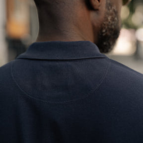 Drake's Dark Navy Piqué Cotton Polo Shirt FINAL SALE