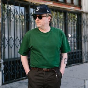 Drake's Forest Green Cotton Crew Neck Hiking T-Shirt FINAL SALE