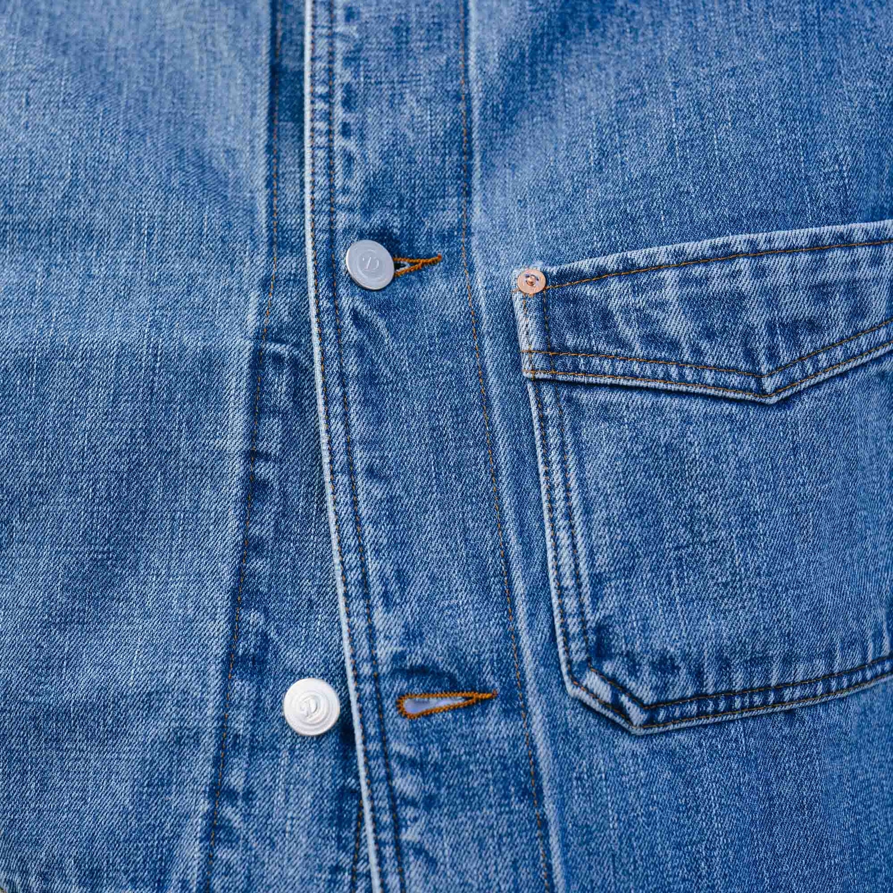 Drake's Bleach Wash Selvedge Denim Five-Pocket Chore Jacket