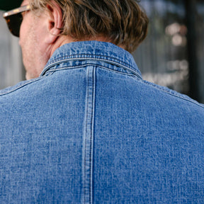 Drake's Bleach Wash Selvedge Denim Five-Pocket Chore Jacket