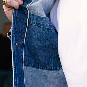 Drake's Bleach Wash Selvedge Denim Five-Pocket Chore Jacket