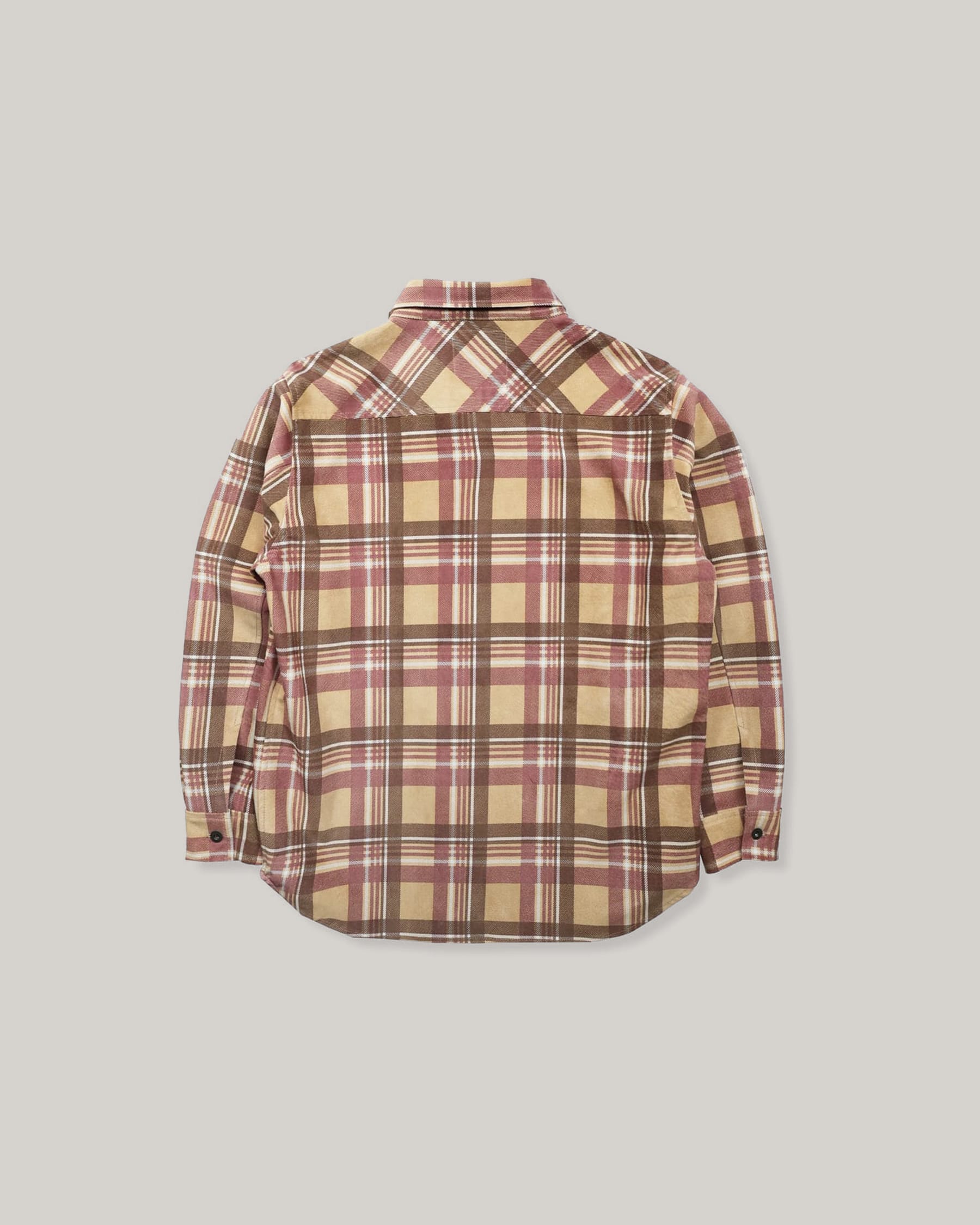Full Count FL-4000 Suede Leather Check Work Shirt Beige FINAL SALE