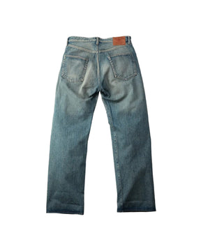 The Flat Head FN-D111C Left Hand Zimbabwe Cotton Wide Straight Real Aging Jeans