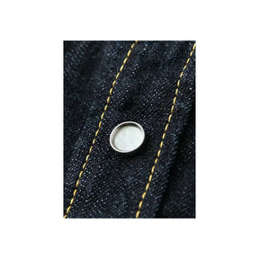 The Flat Head FN-SDW-001L 10oz Denim Western Shirt Blue
