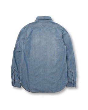 Full Count 4810HW-3 Chambray Shirt "Fade" Blue