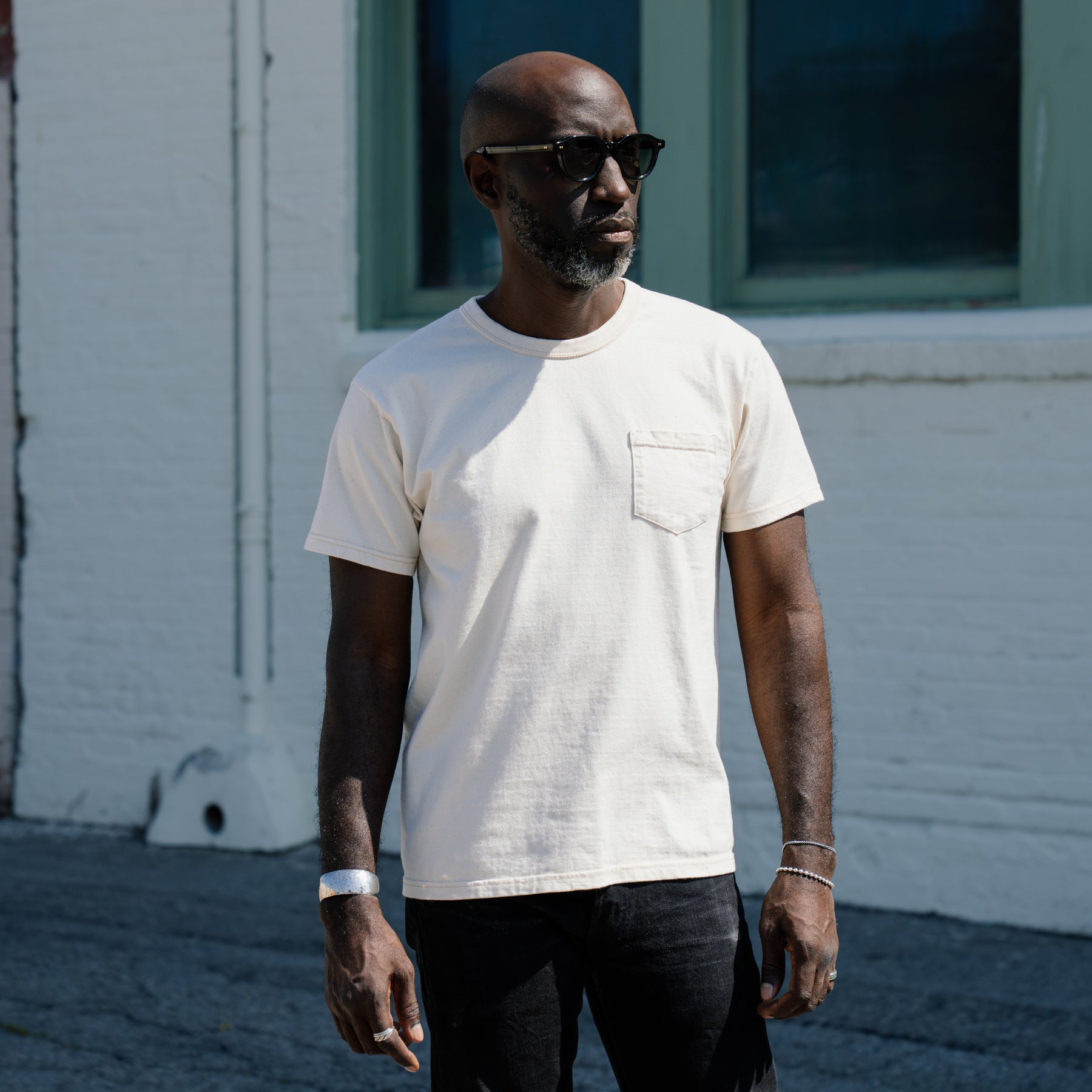 The Flat Head Heavyweight Pocket T-Shirt Natural