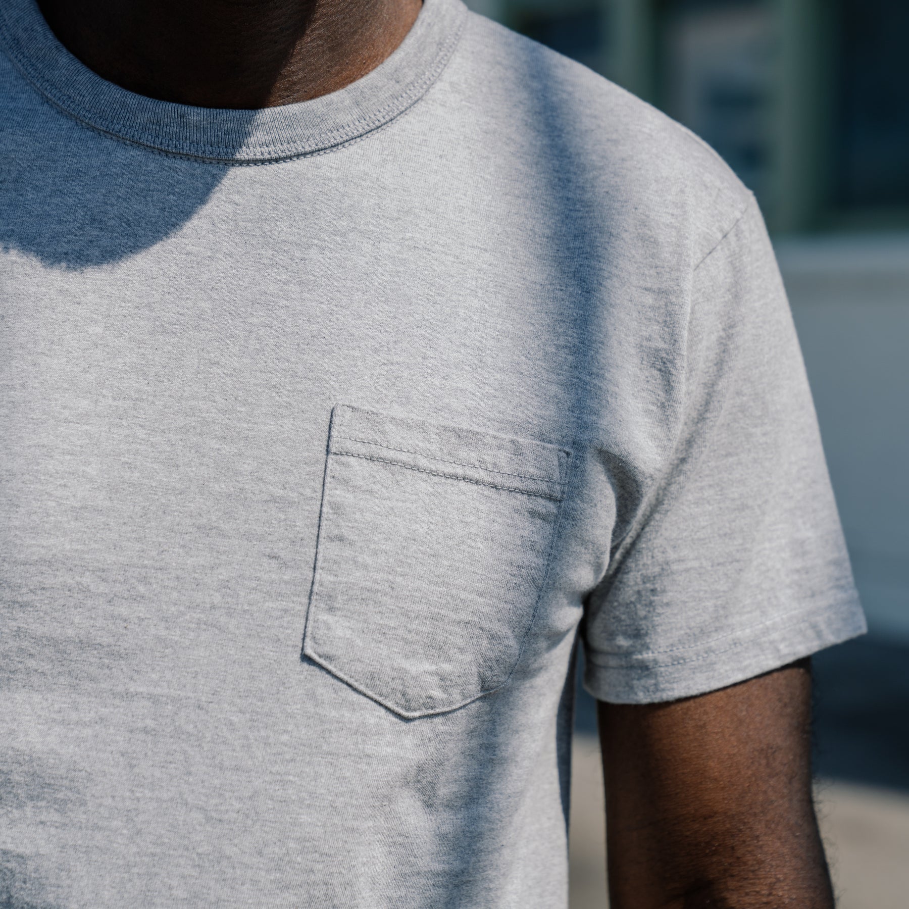 The Flat Head Heavyweight Pocket T-Shirt Gray