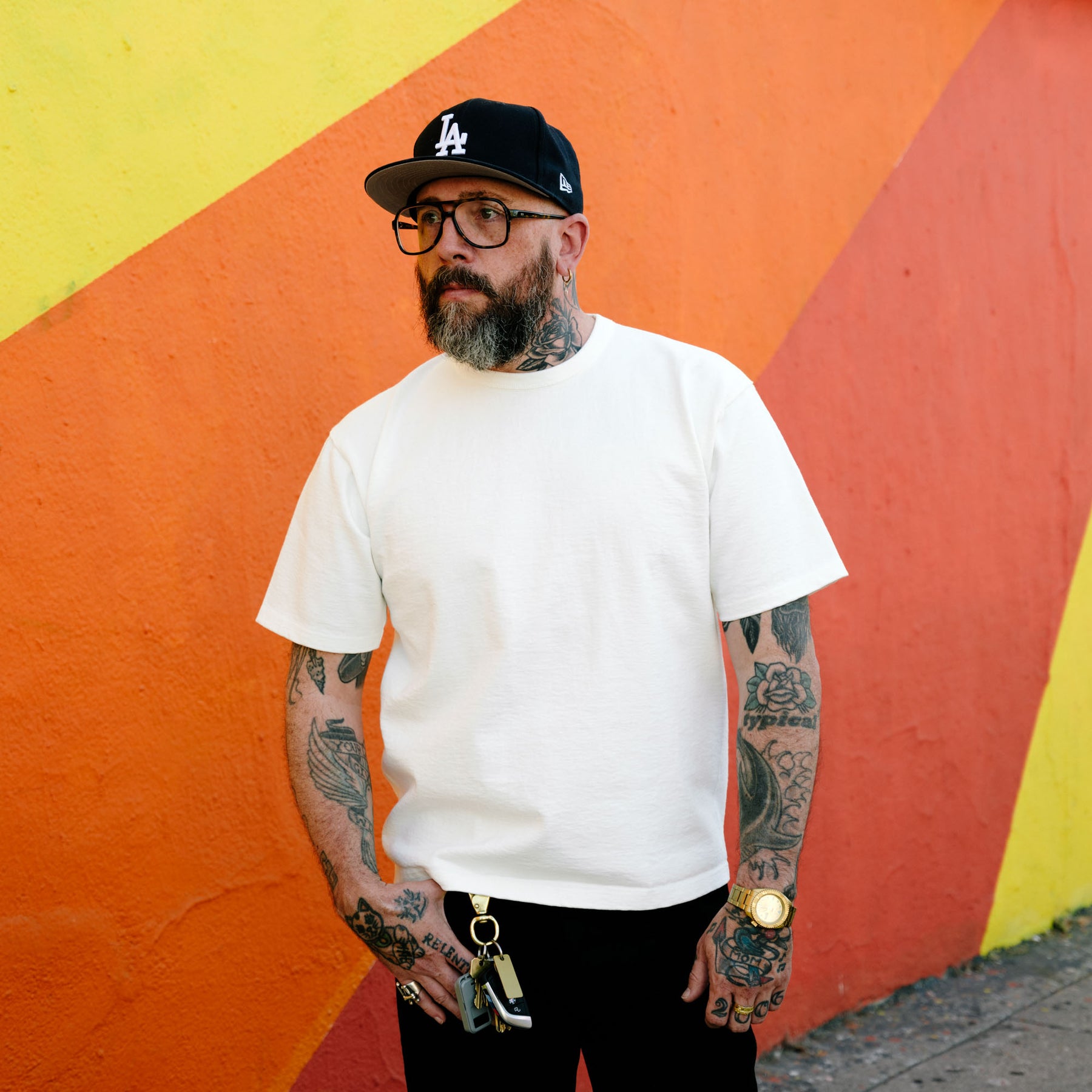 The Flat Head FN-HTK-001 20oz Heavyweight T-Shirt White