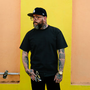 The Flat Head FN-HTK-001 20oz Heavyweight T-Shirt Black