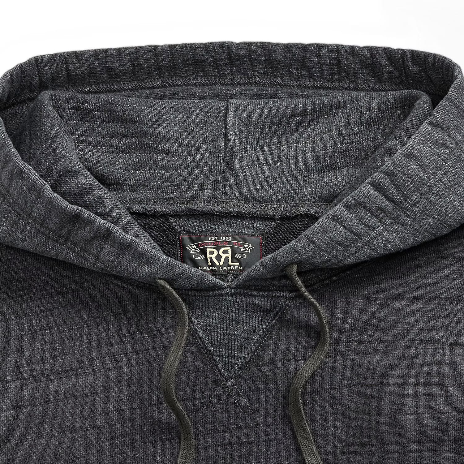 RRL French Terry Hoodie Charcoal Heather/ Multi