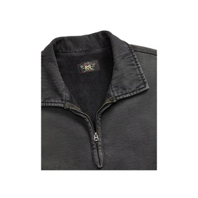 RRL French Terry Quarter-Zip Pullover Faded Black