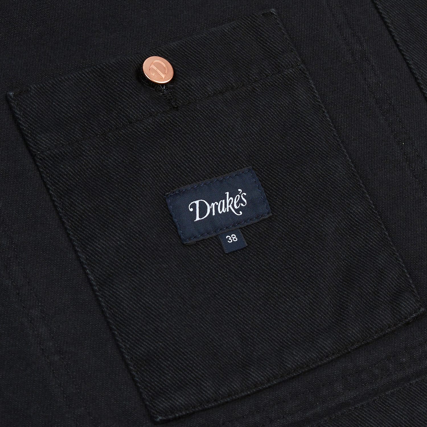 Drake's Black Heavy Twill Cotton Five-Pocket Chore Jacket