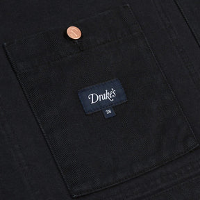 Drake's Black Heavy Twill Cotton Five-Pocket Chore Jacket