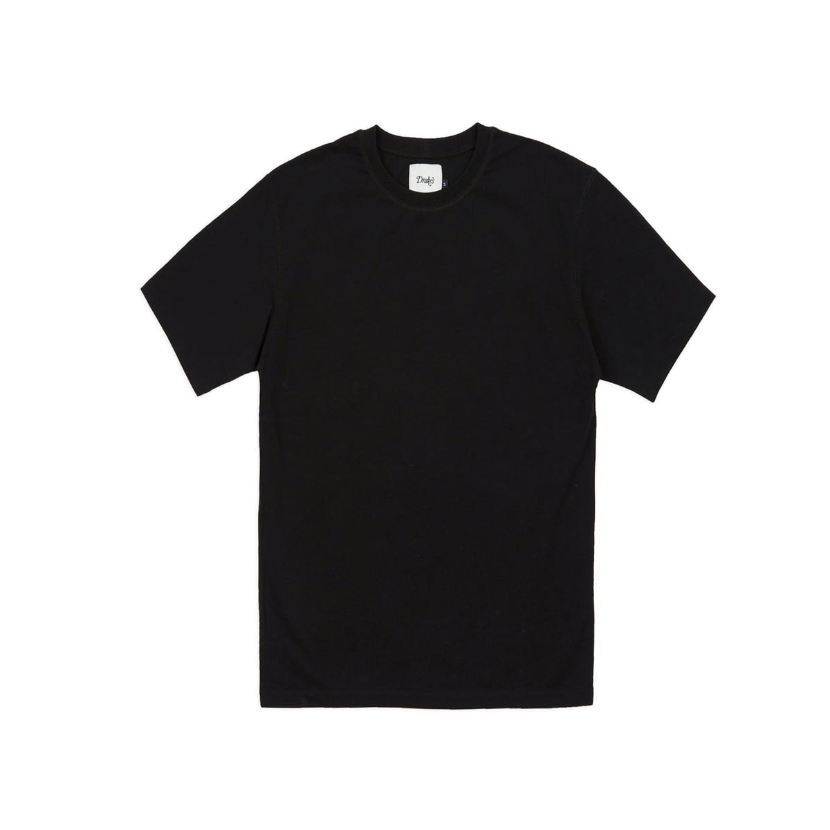 Drake's Black Cotton Crew Neck Hiking T-Shirt FINAL SALE