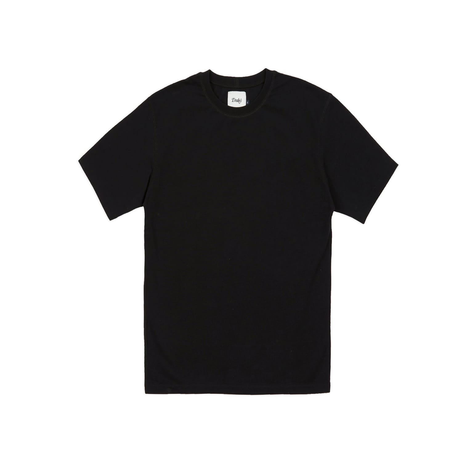 Drake's Black Cotton Crew Neck Hiking T-Shirt FINAL SALE