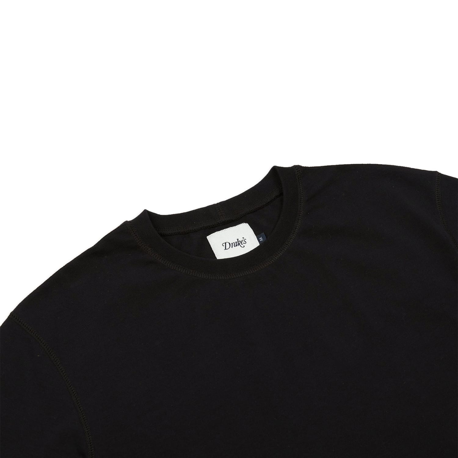 Drake's Black Cotton Crew Neck Hiking T-Shirt FINAL SALE