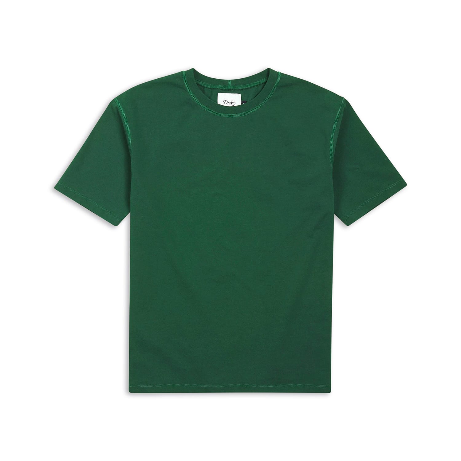 Drake's Forest Green Cotton Crew Neck Hiking T-Shirt FINAL SALE