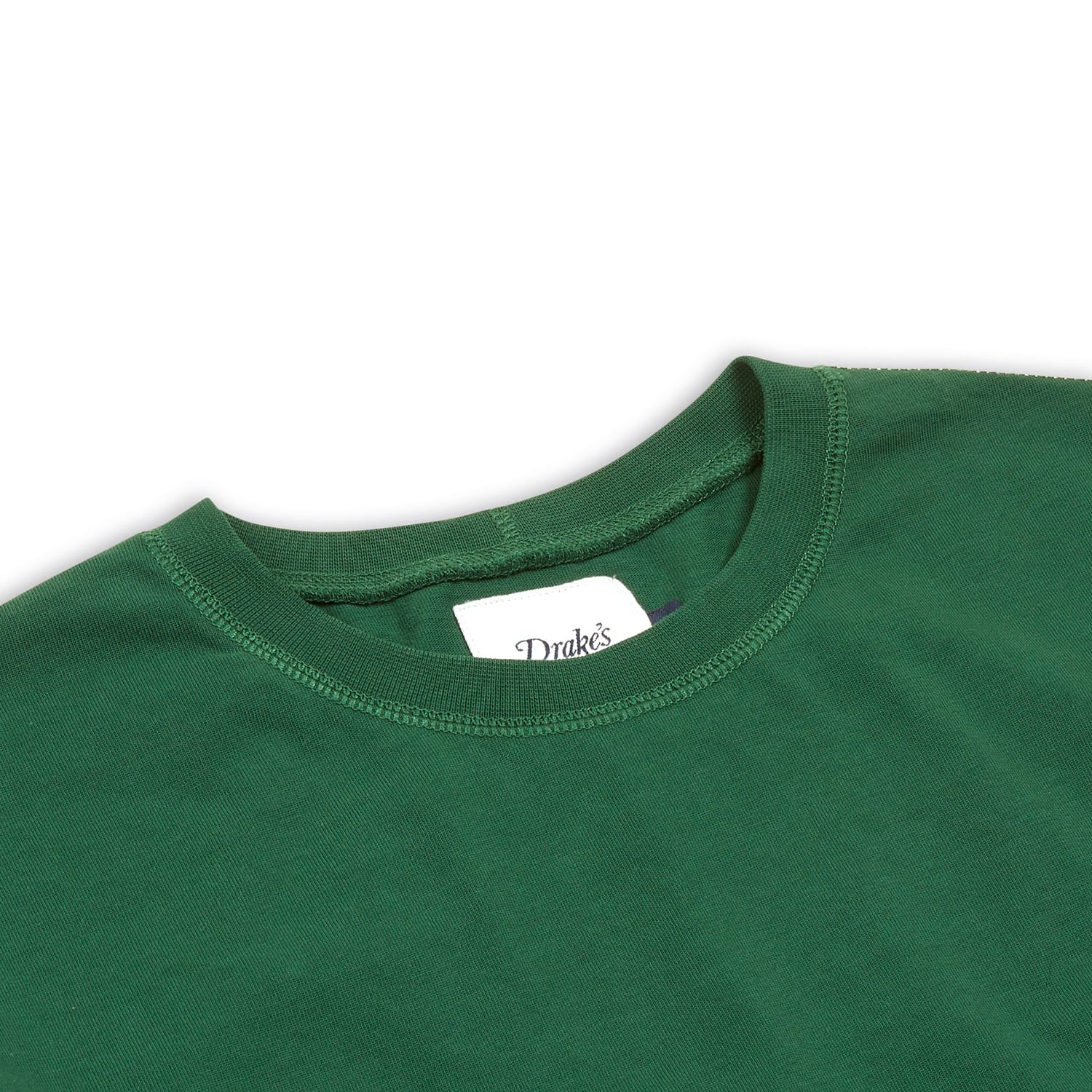 Drake's Forest Green Cotton Crew Neck Hiking T-Shirt FINAL SALE