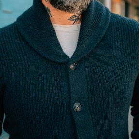 RRL Cashmere Shawl Collar Cardigan Navy Heather