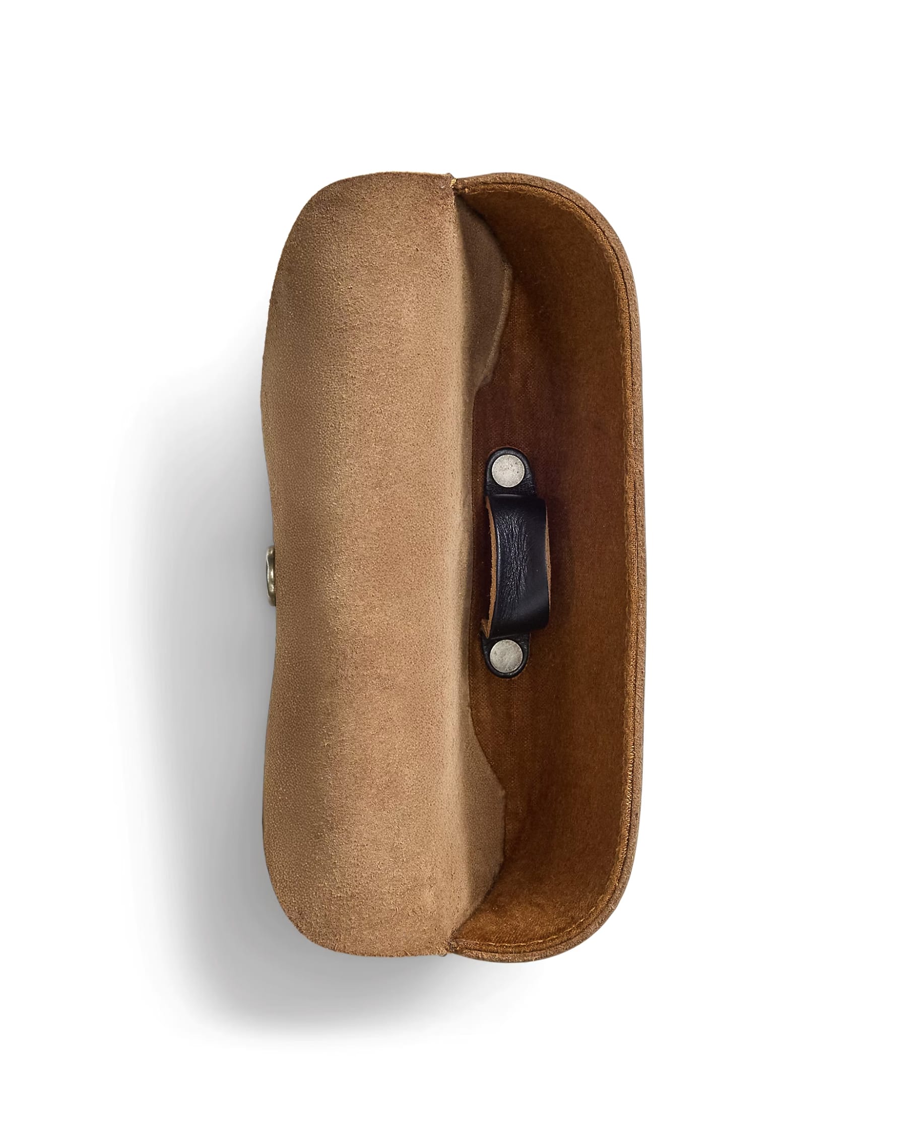 RRL Leather Eyeglass Case Black Over Brown