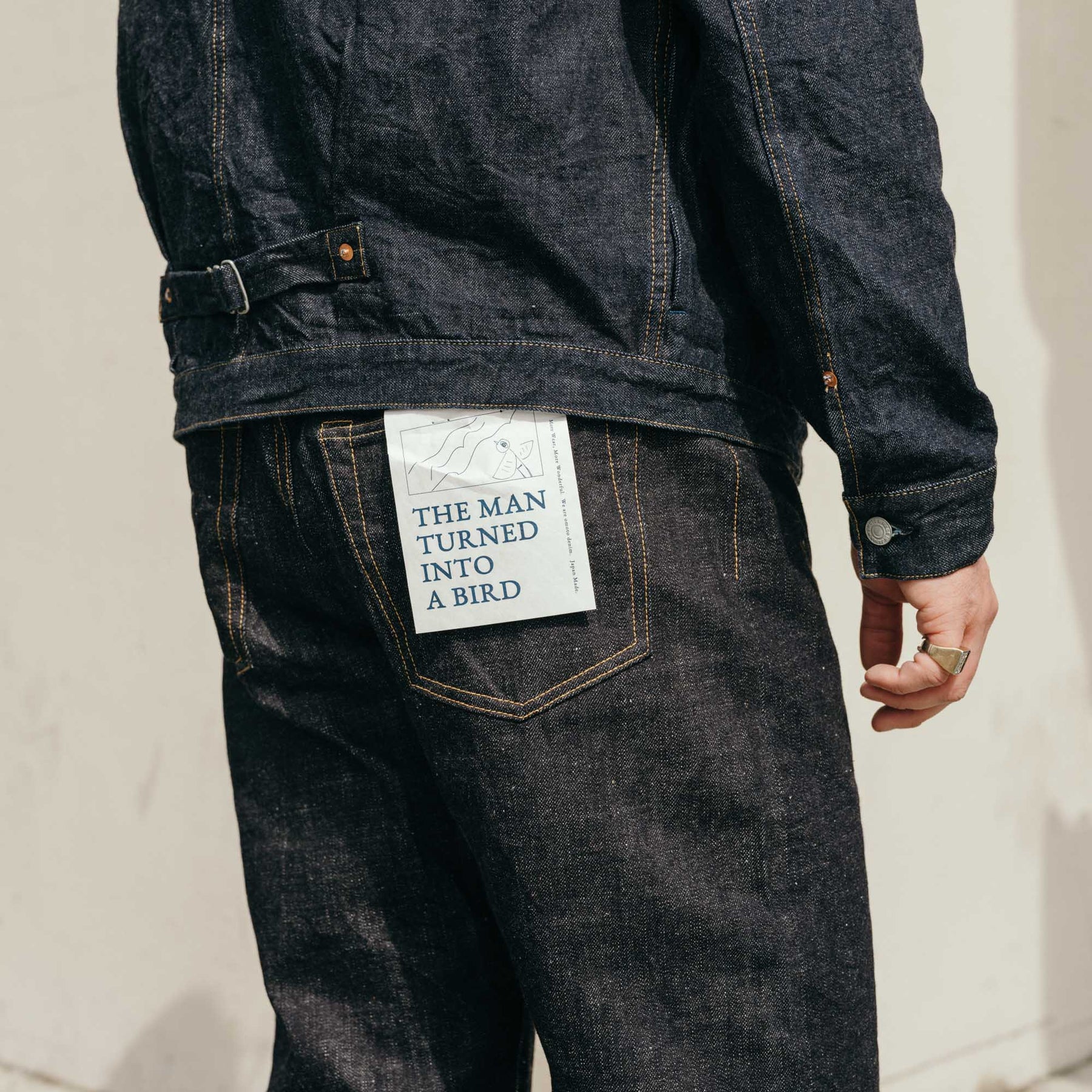 Omoto 0611 15.5oz Slub-Nep Denim Relax Fit Button Fly Indigo