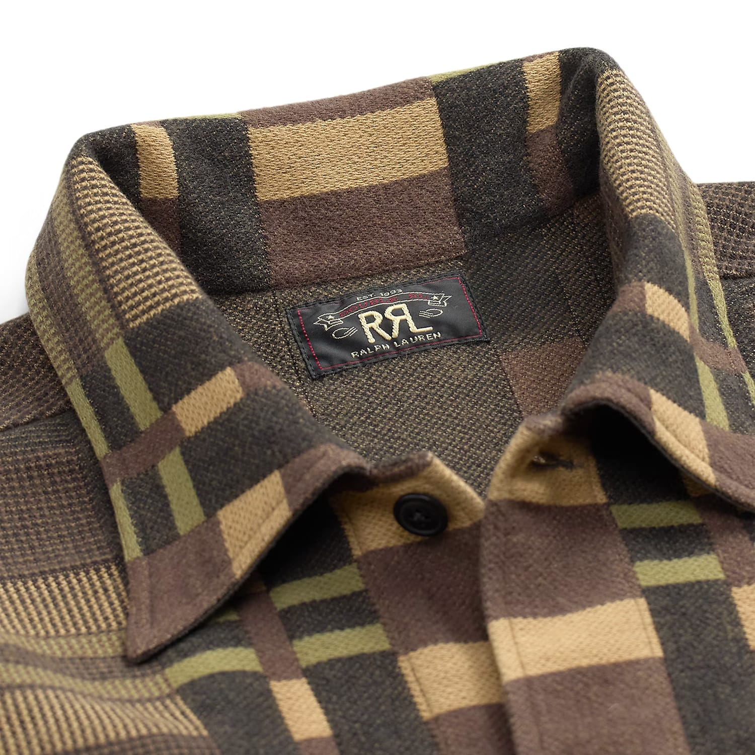 RRL Patterned Jacquard Overshirt Brown Multi FINAL SALE
