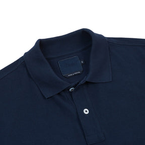 Drake's Dark Navy Piqué Cotton Polo Shirt FINAL SALE