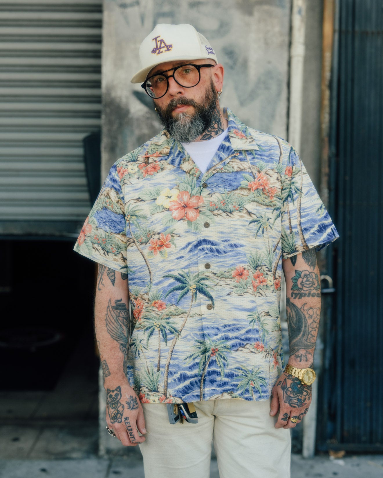 Polo Ralph Lauren Classic Fit Seersucker Camp Shirt Harbor Cove Palms FINAL SALE