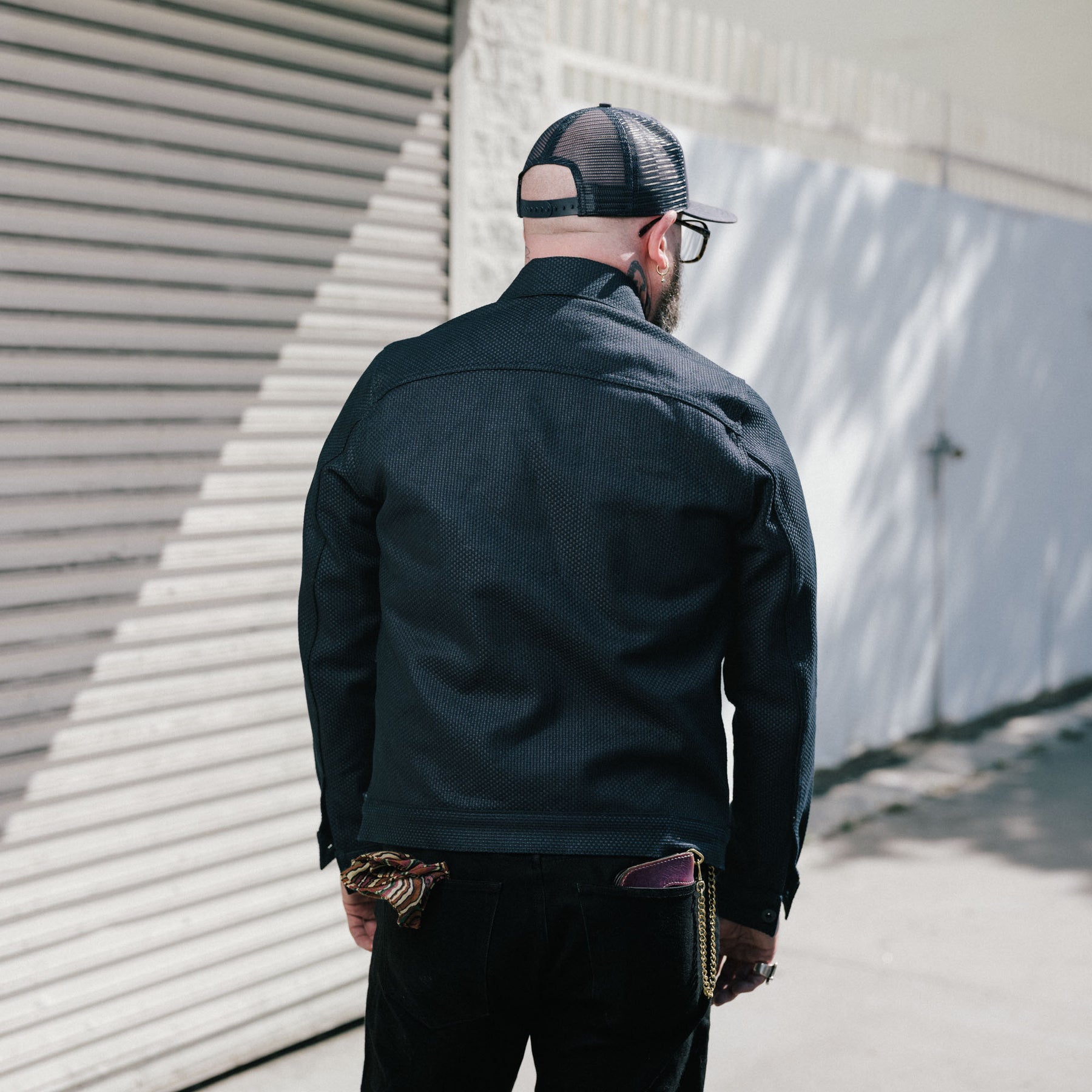 Rogue Territory x Snake Oil Provisions Cruiser Jacket Indigo Sashiko