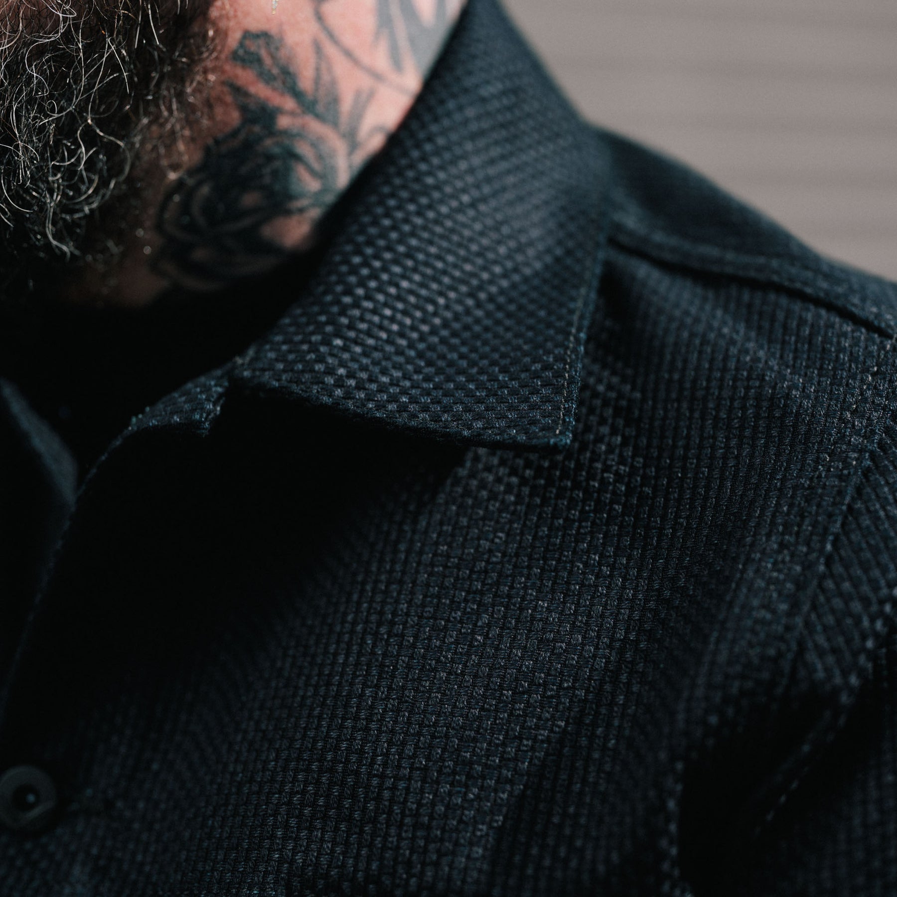 Rogue Territory x Snake Oil Provisions Cruiser Jacket Indigo Sashiko
