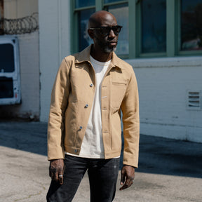 Rogue Territory Supply Jacket Rinsed Selvedge Denim Tan FINAL SALE