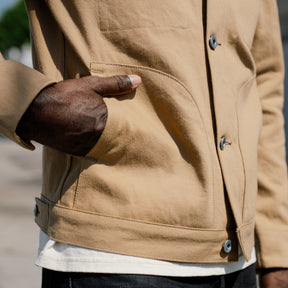 Rogue Territory Supply Jacket Rinsed Selvedge Denim Tan FINAL SALE