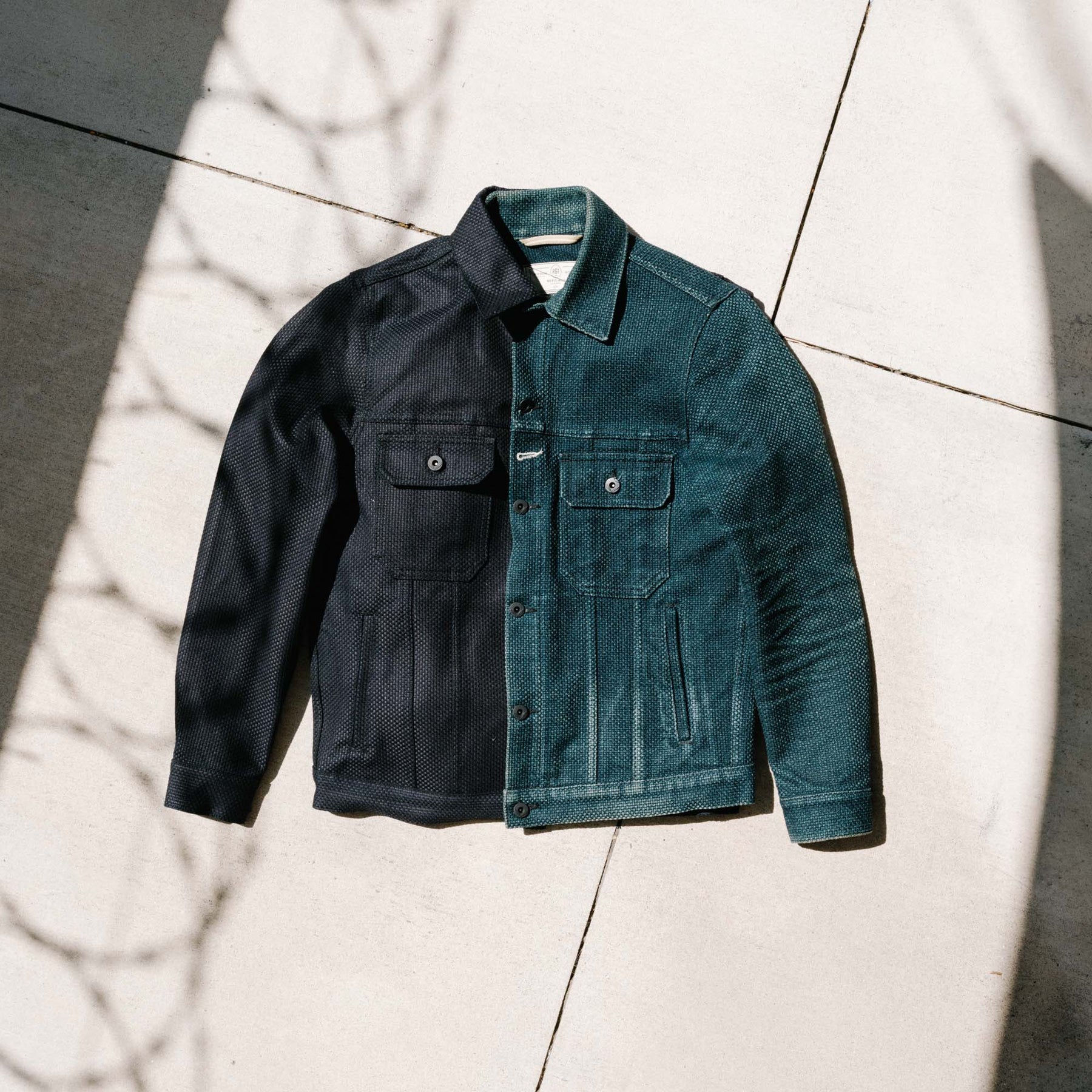 Rogue Territory x Snake Oil Provisions Cruiser Jacket Indigo Sashiko