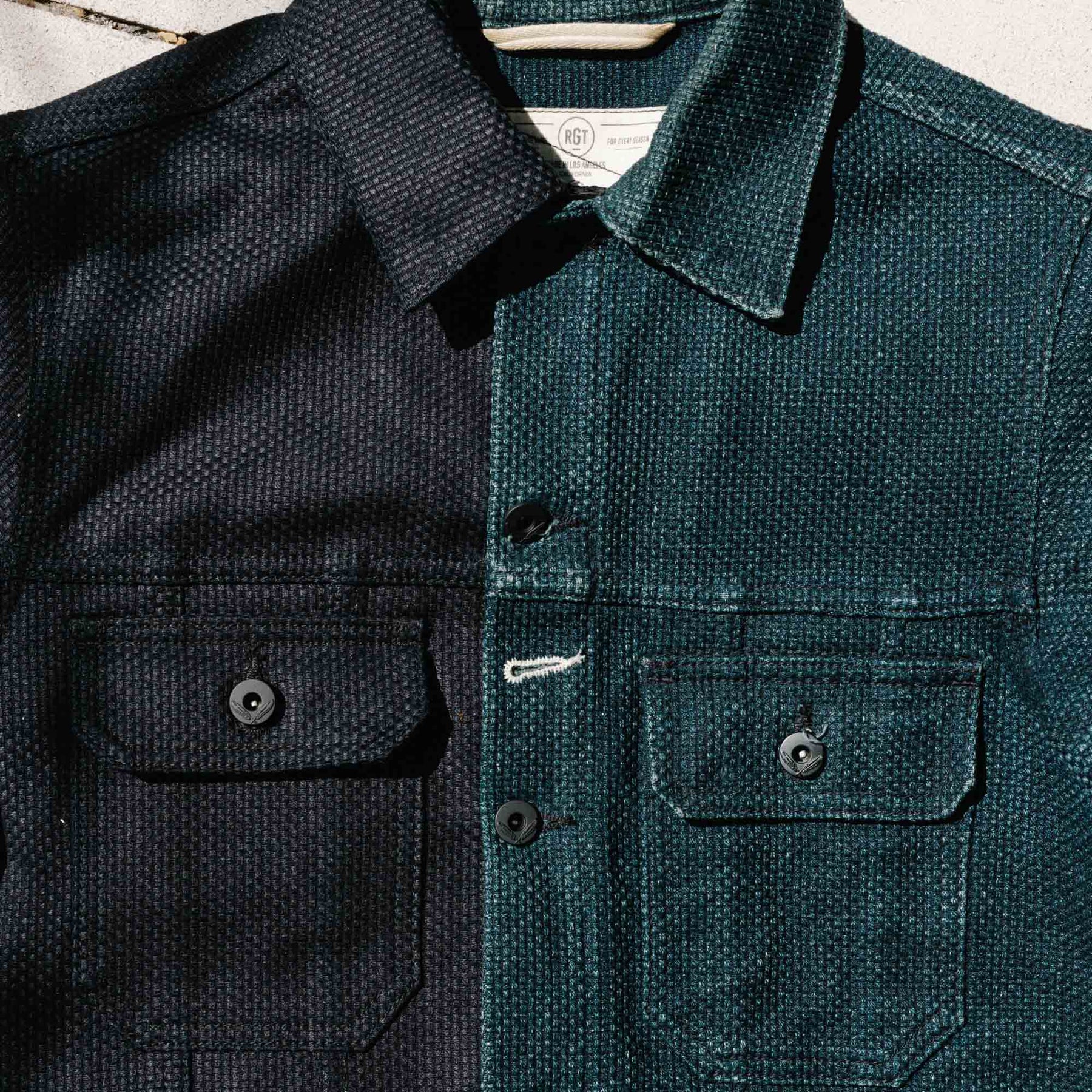Rogue Territory x Snake Oil Provisions Cruiser Jacket Indigo Sashiko