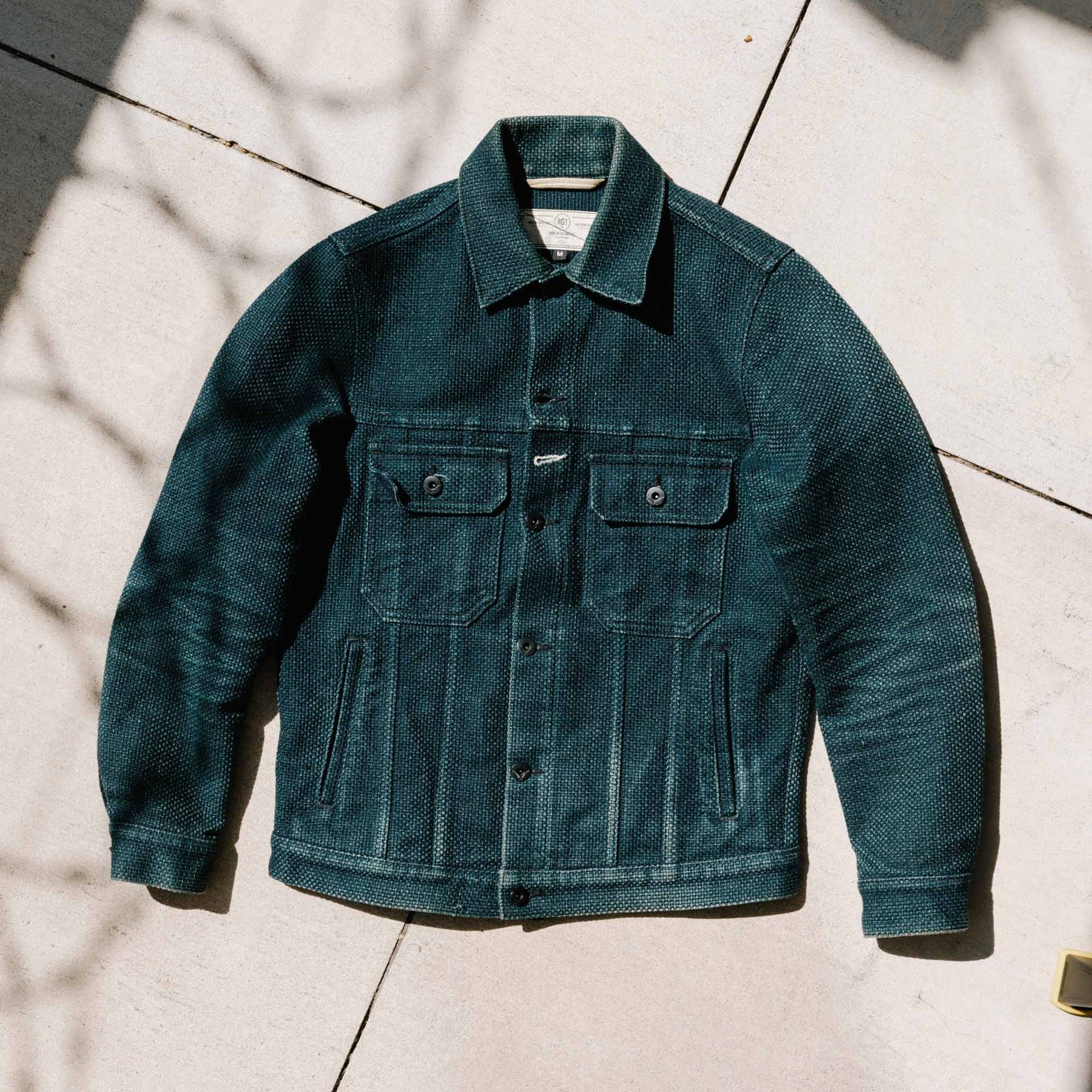 Rogue Territory x Snake Oil Provisions Cruiser Jacket Indigo Sashiko