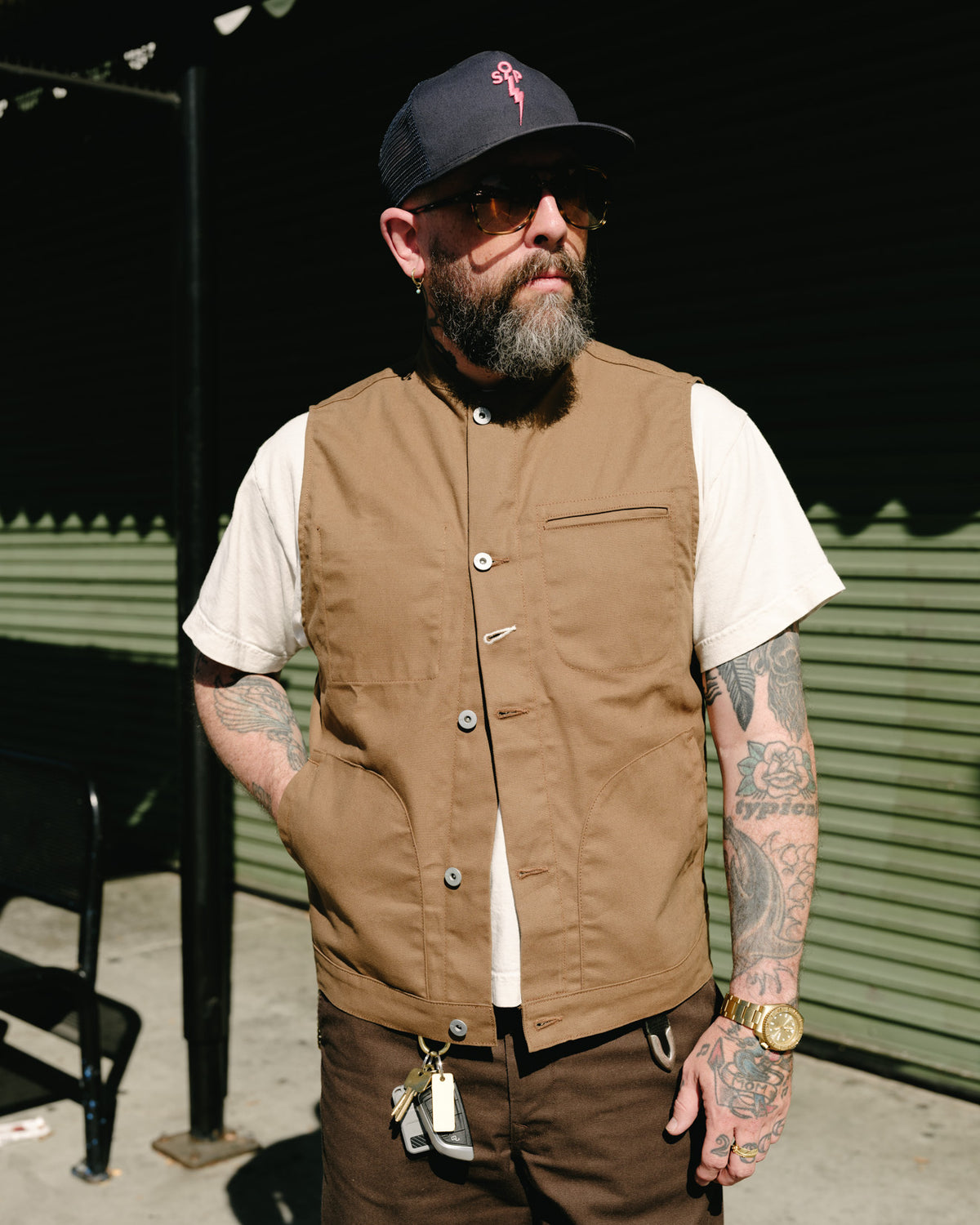Rogue Territory Supply Vest Dry Wax Canvas Brown FINAL SALE