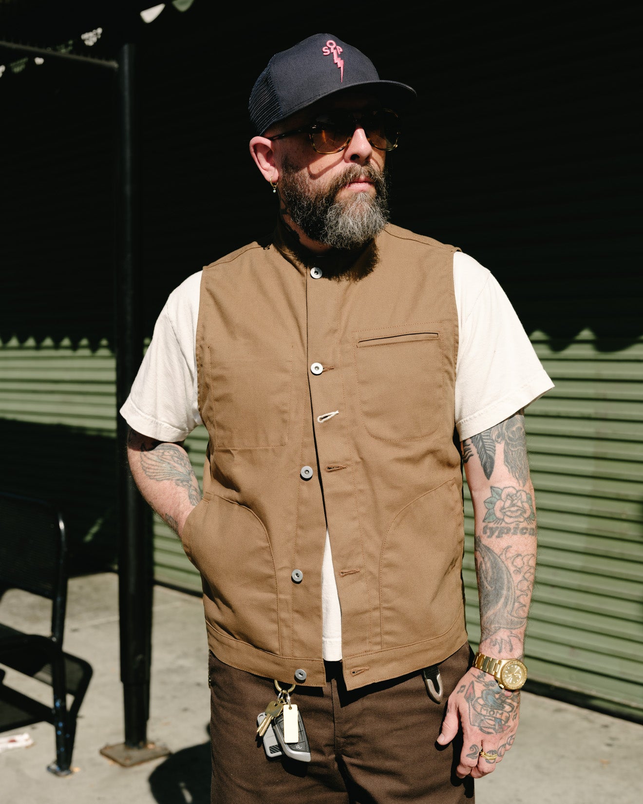 Rogue Territory Supply Vest Dry Wax Canvas Brown FINAL SALE