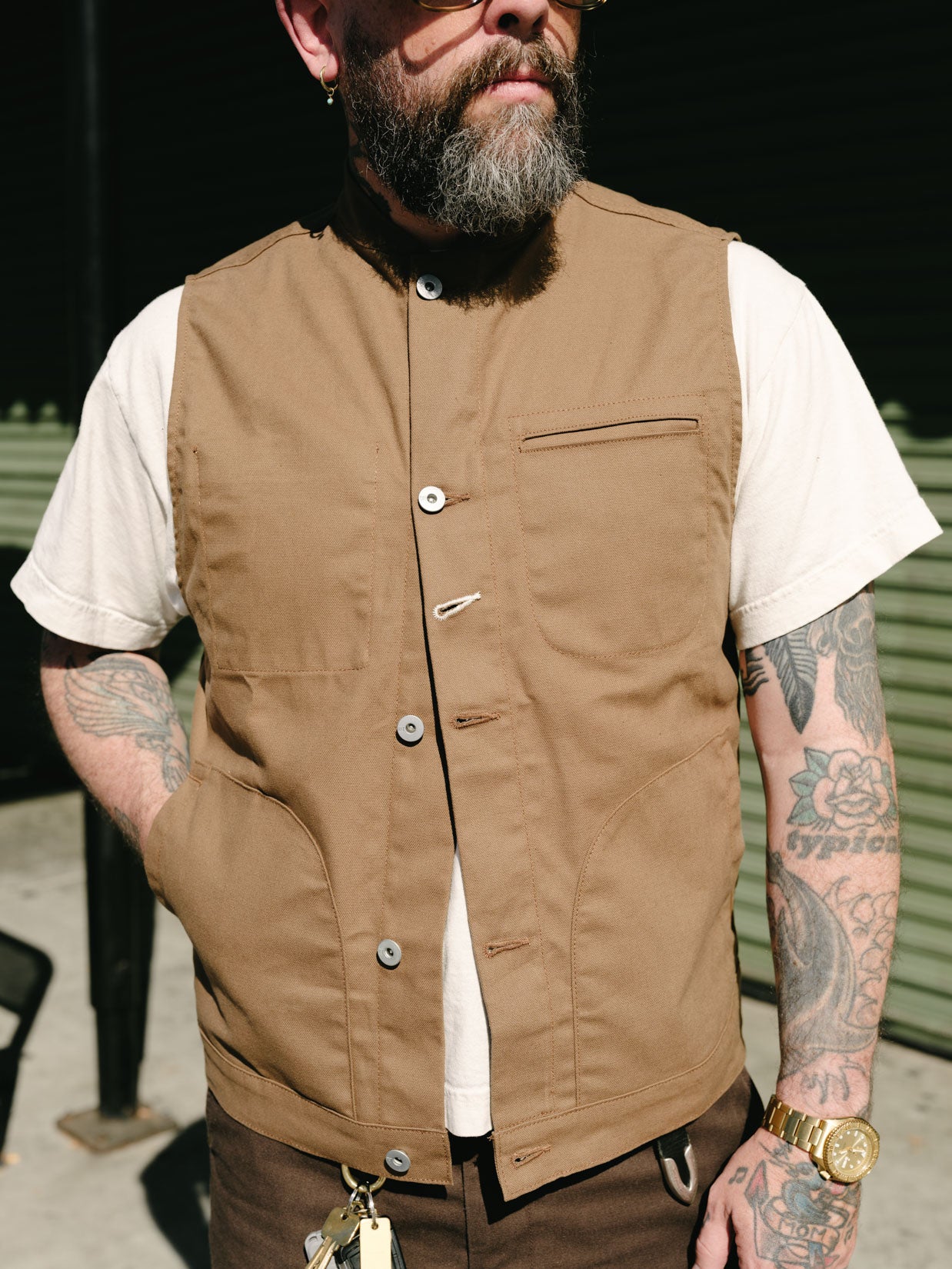 Rogue Territory Supply Vest Dry Wax Canvas Brown FINAL SALE
