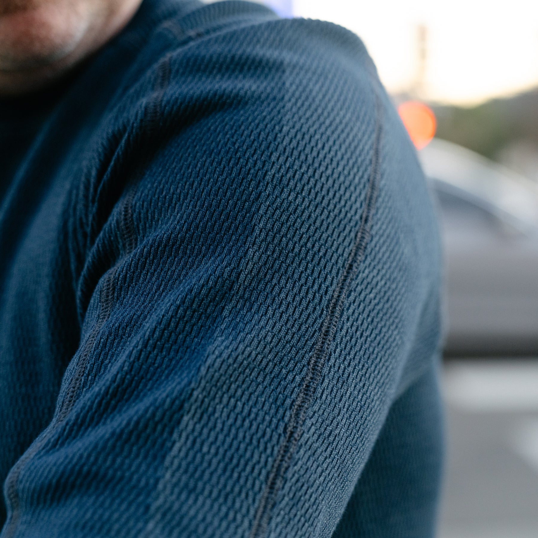 RRL Indigo Jacquard-Knit Crewneck Rinsed Blue Indigo