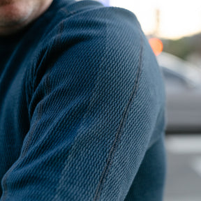 RRL Indigo Jacquard-Knit Crewneck Rinsed Blue Indigo