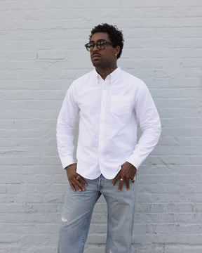 RRL Selvedge-Detailed Oxford Workshirt White