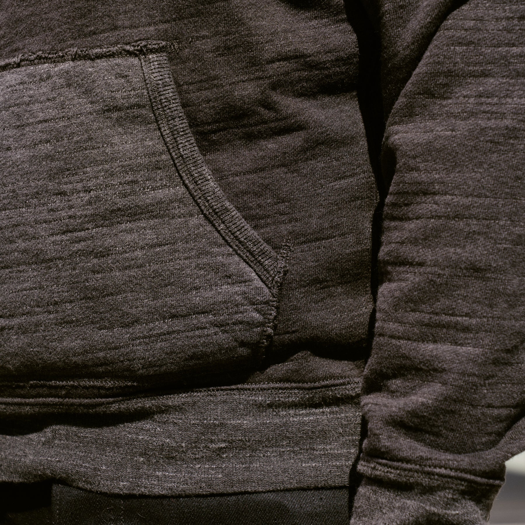 RRL French Terry Hoodie Charcoal Heather/ Multi