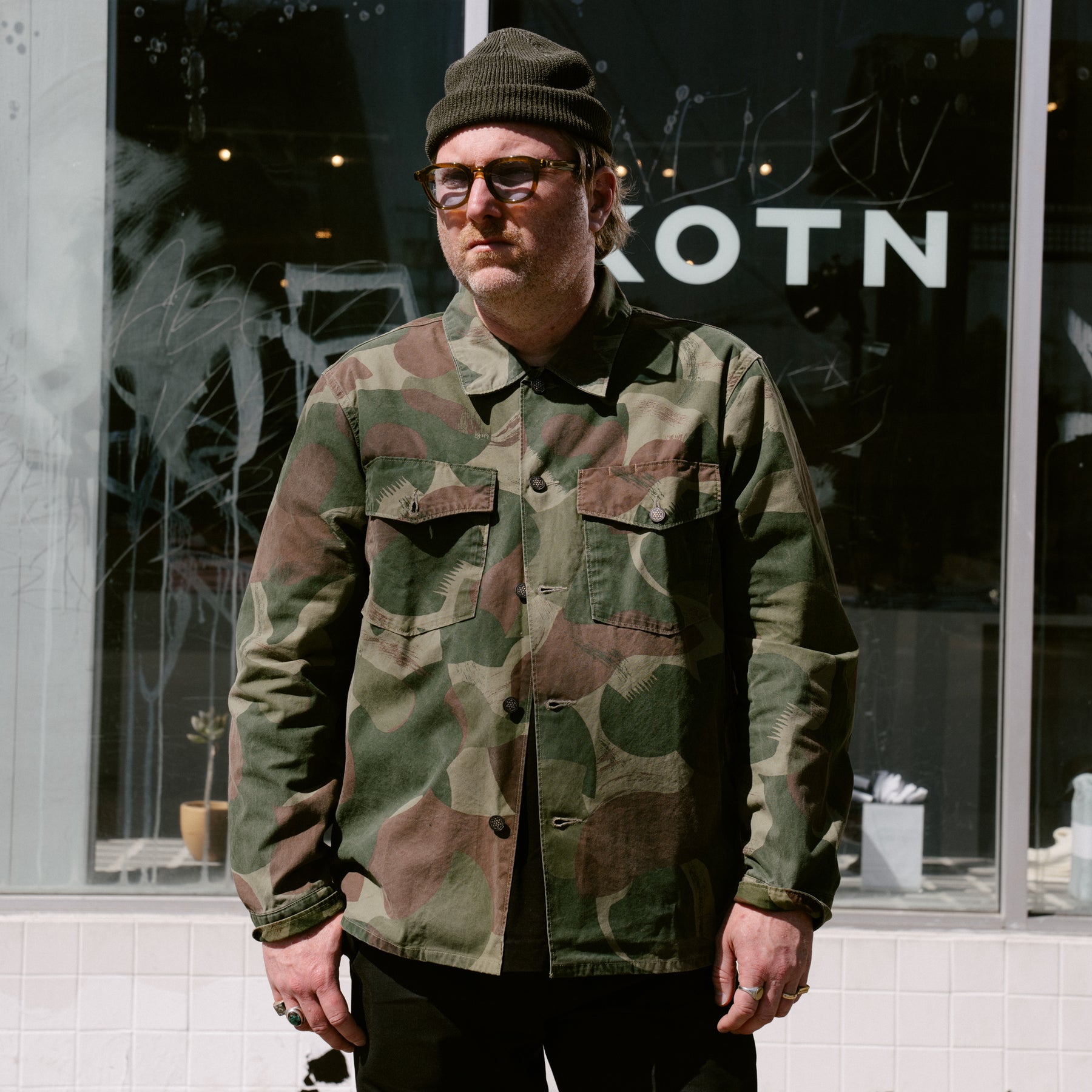 RRL Camo Poplin Overshirt Brush Stroke Camo FINAL SALE