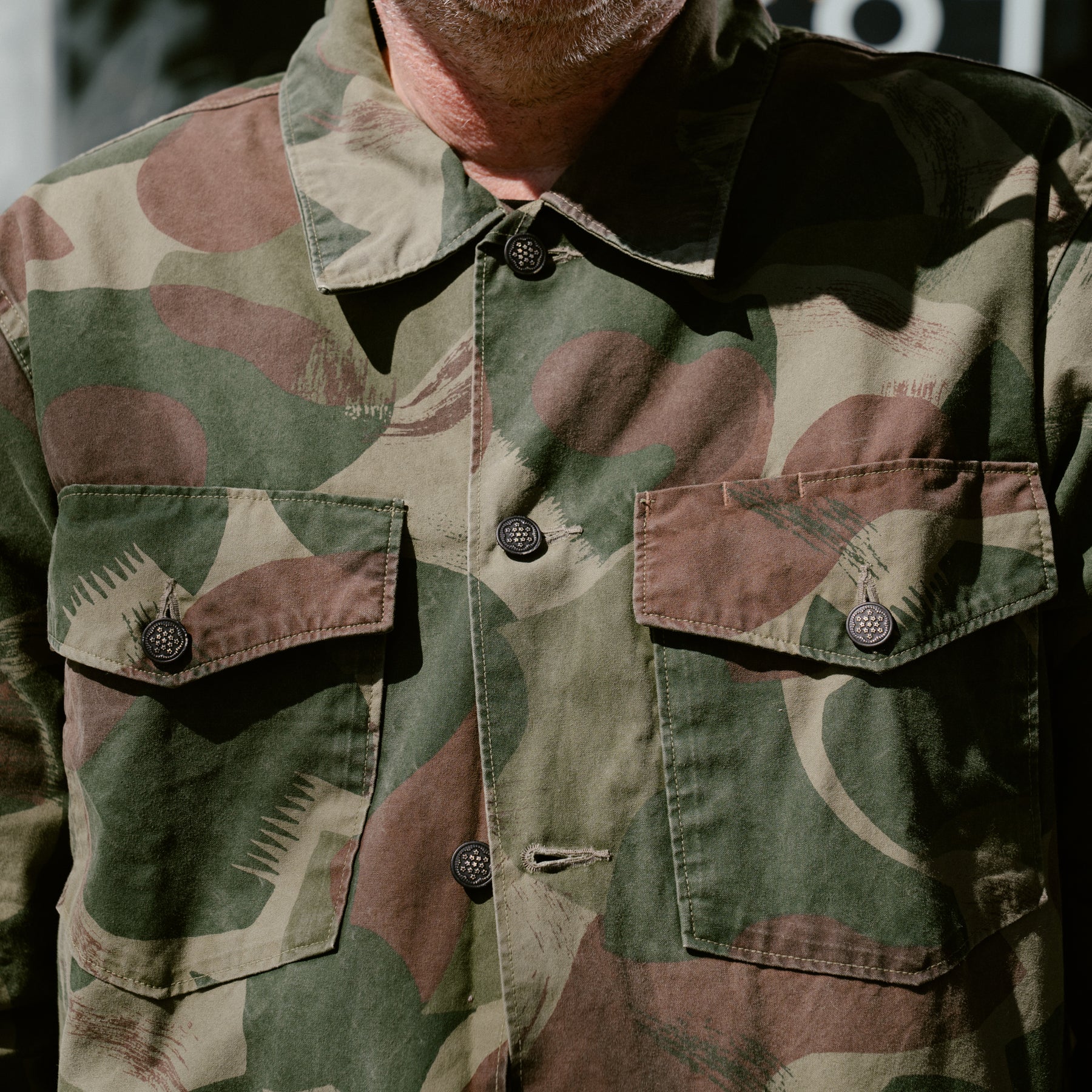 RRL Camo Poplin Overshirt Brush Stroke Camo FINAL SALE