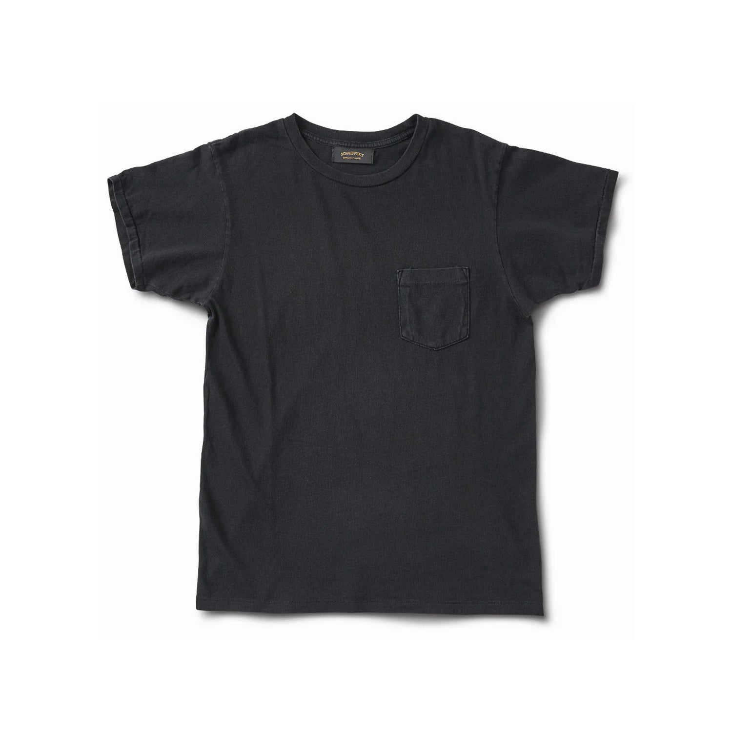 Schaeffer's Garment Hotel Ringspun 40s Pocket Tee Worn Black
