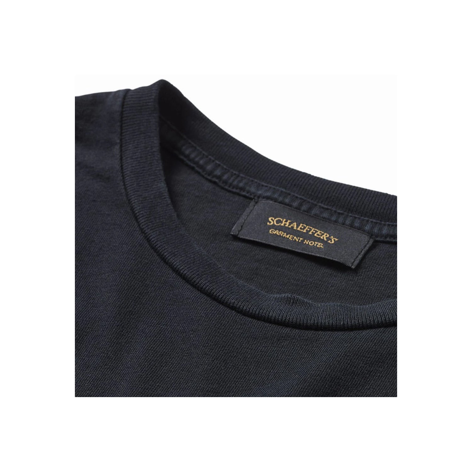 Schaeffer's Garment Hotel Ringspun 40s Pocket Tee Worn Black