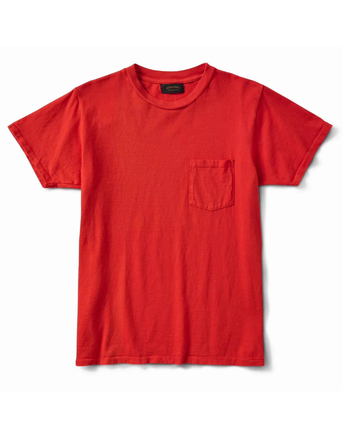 Schaeffer's Garment Hotel Ringspun 40s Pocket Tee Sunburst Red
