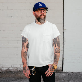 Schaeffer's Garment Hotel Ringspun 40s Pocket Tee Off White