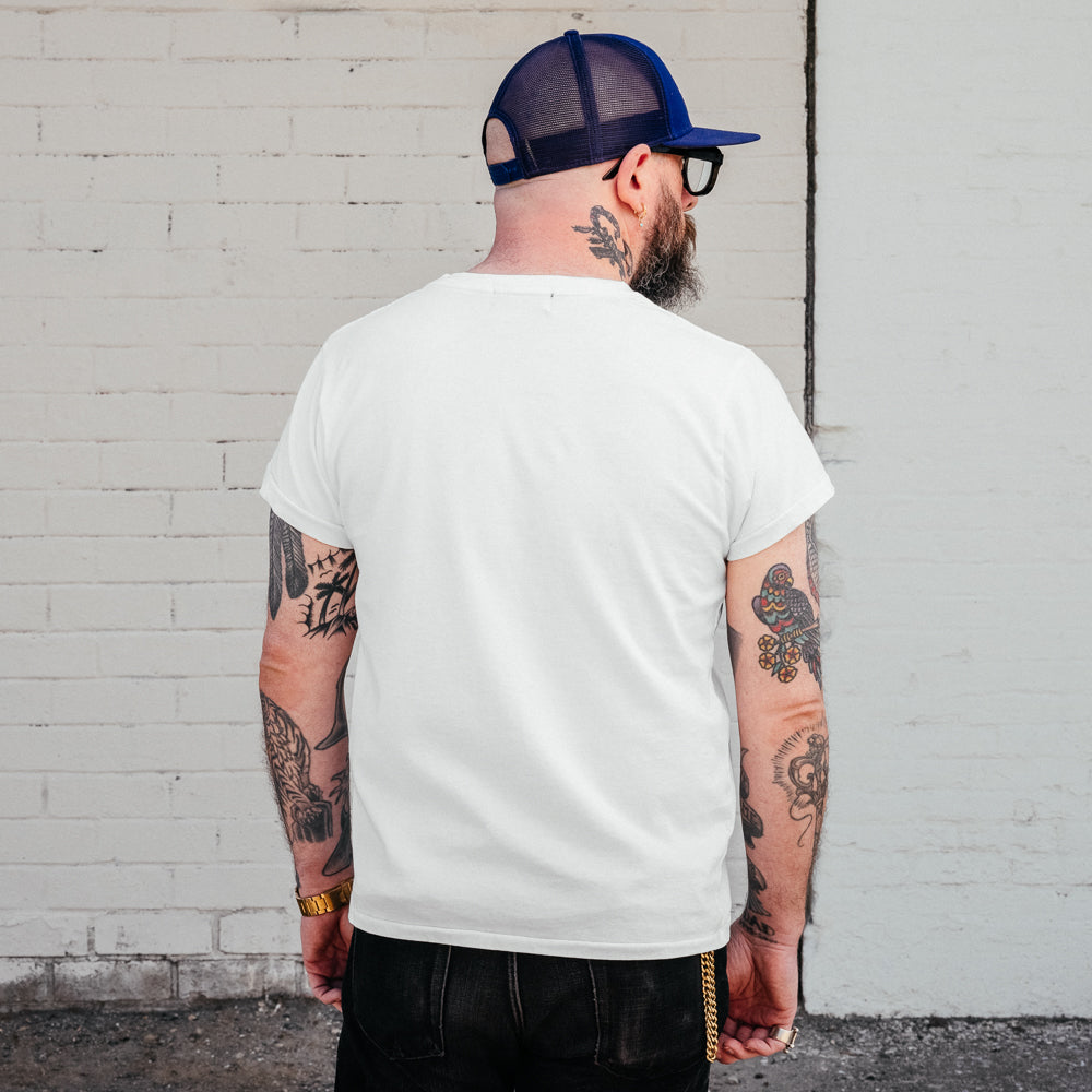 Schaeffer's Garment Hotel Ringspun 40s Pocket Tee Off White