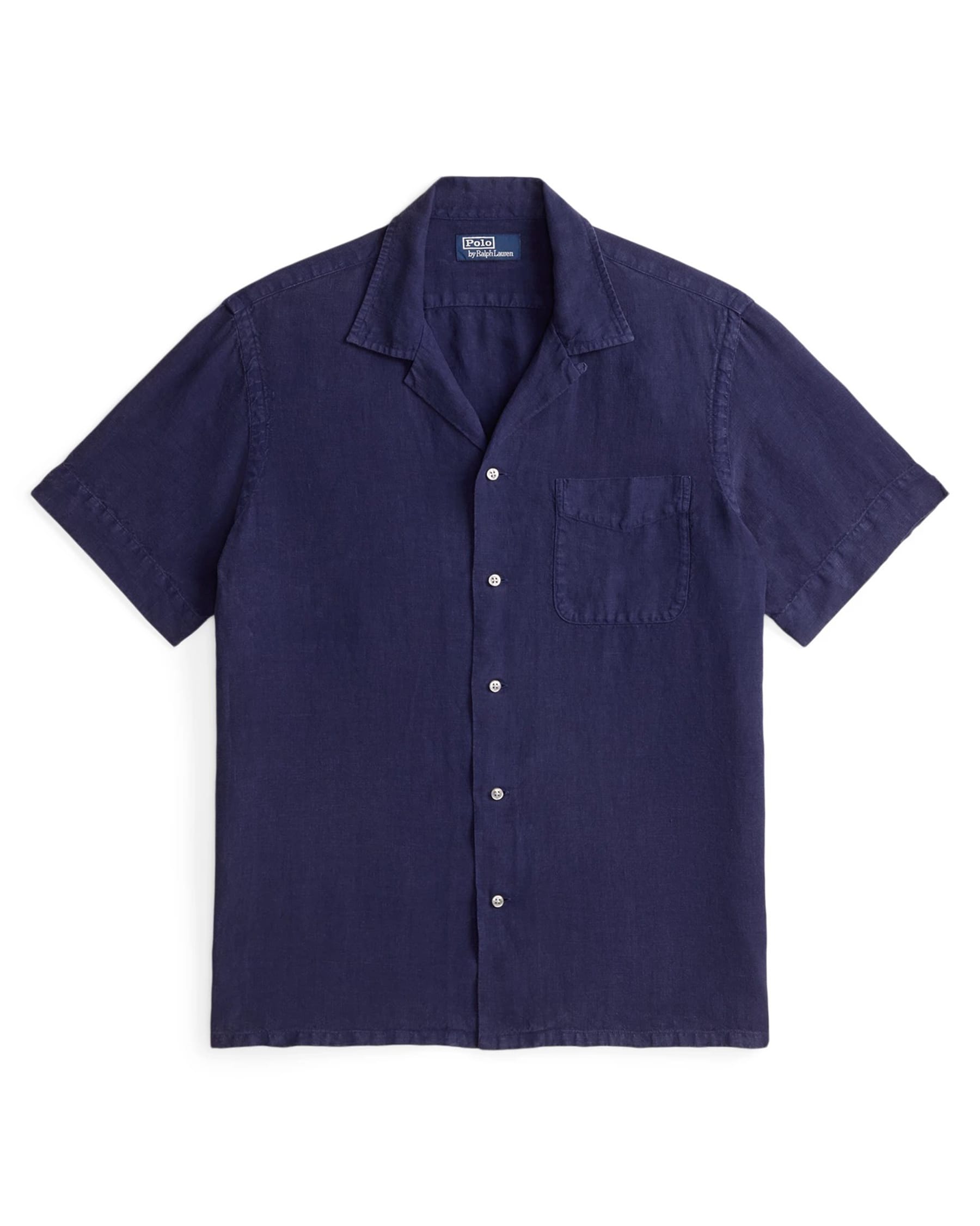 Polo Ralph Lauren Classic Fit Slub Linen Camp Shirt Newport Navy FINAL SALE